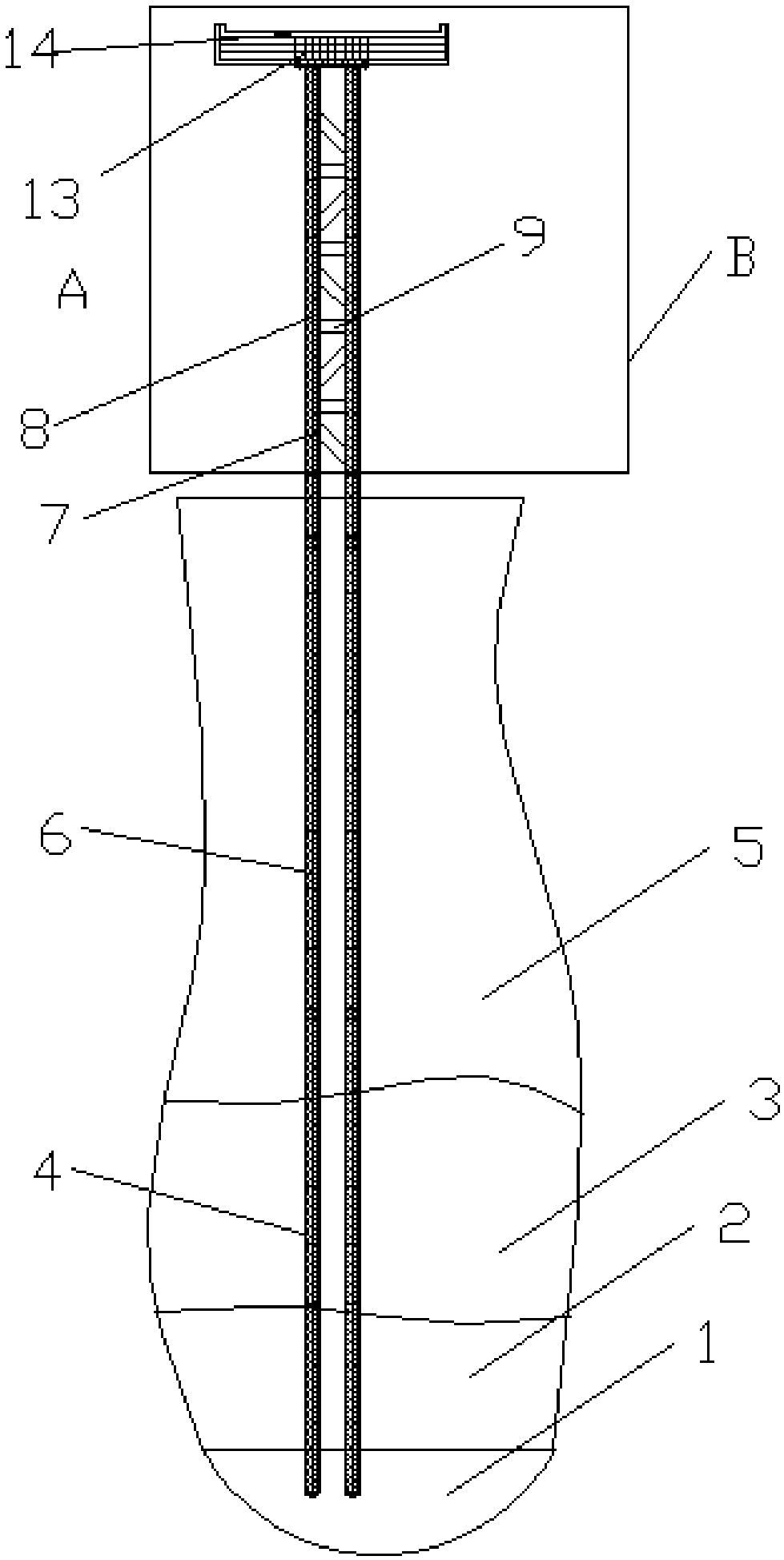 Elevated bridge pier beam and construction technology thereof