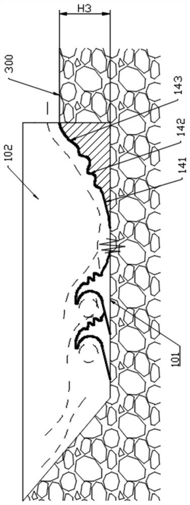 A bottom sill structure for stilling pools