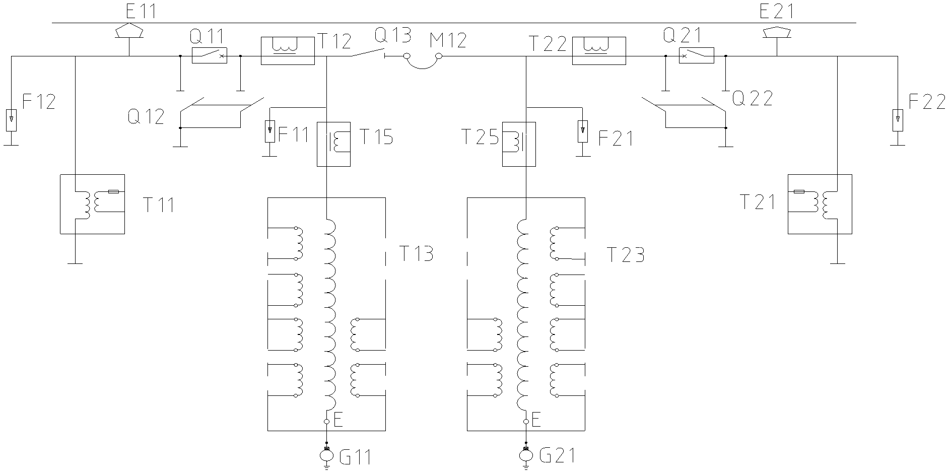 Network-side circuit of electric locomotive unit