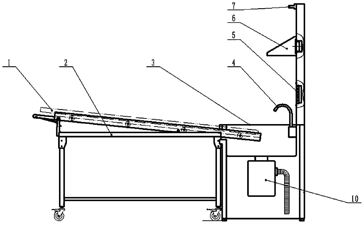 Cadaver anti-corrosion treatment table and use method thereof