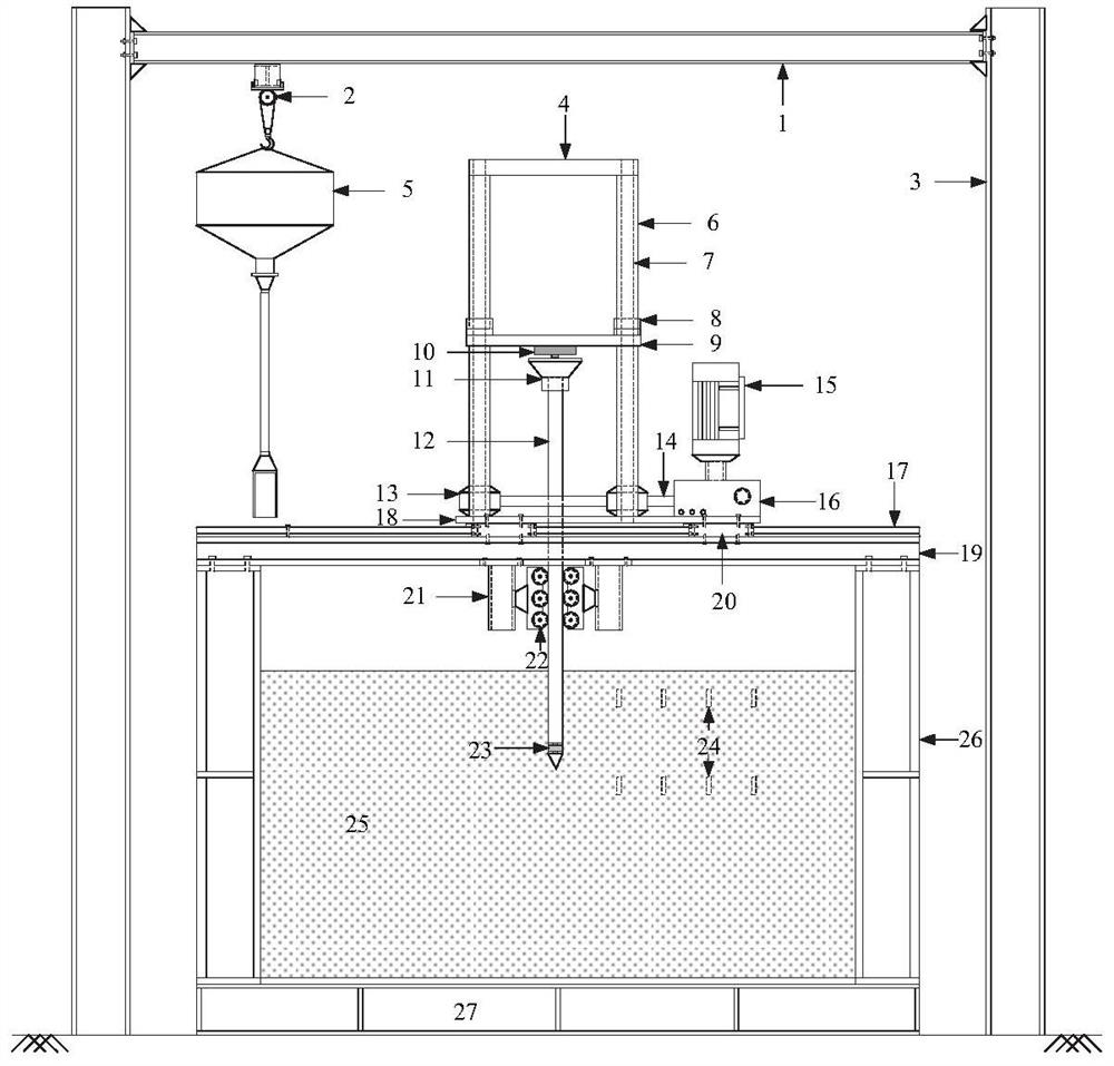 Tubular pile sinking test device