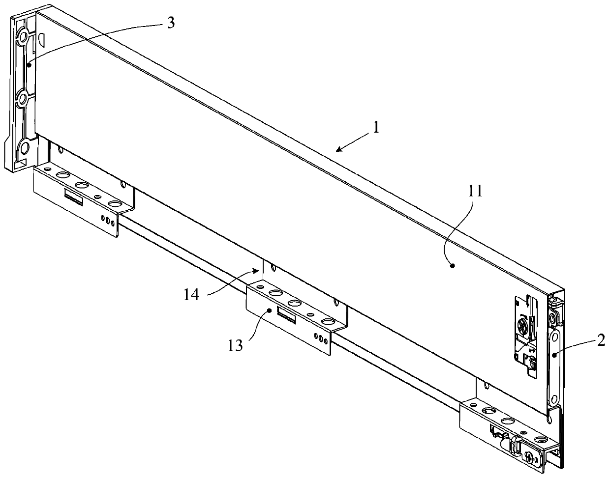 Side plate structure of novel drawer slide rail
