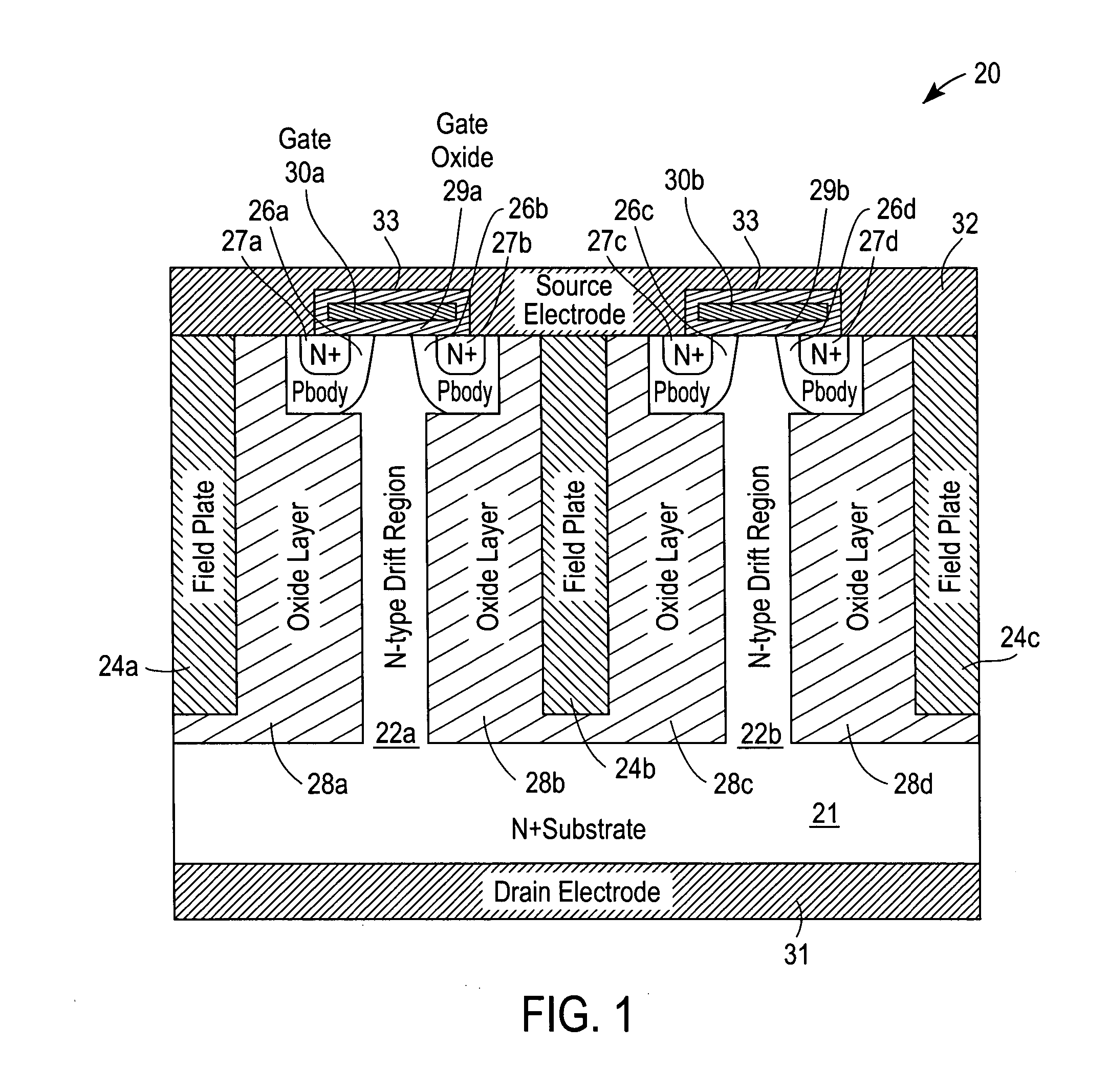 High-voltage vertical transistor with edge termination structure