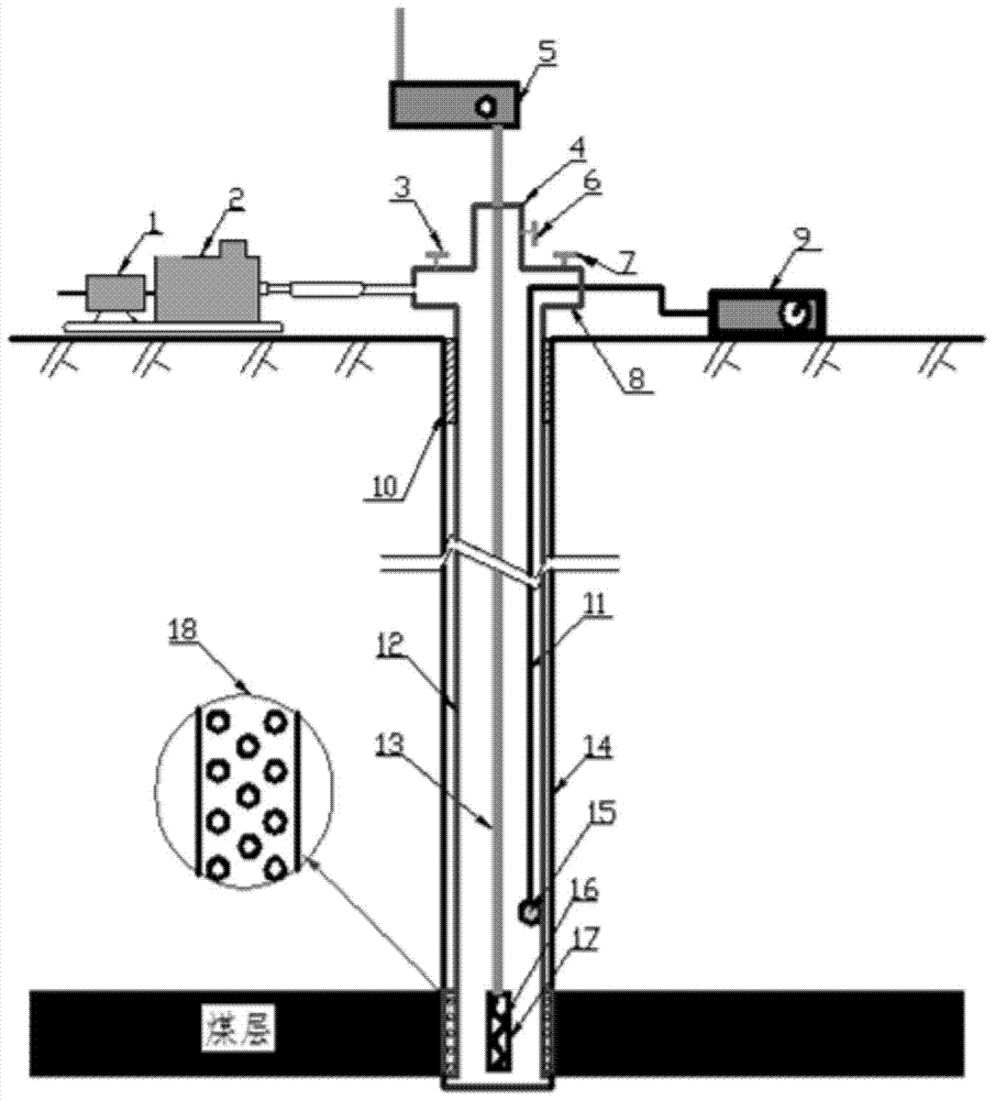 A microwave heating removal method for coal seam water lock damage in surface coalbed methane extraction drilling