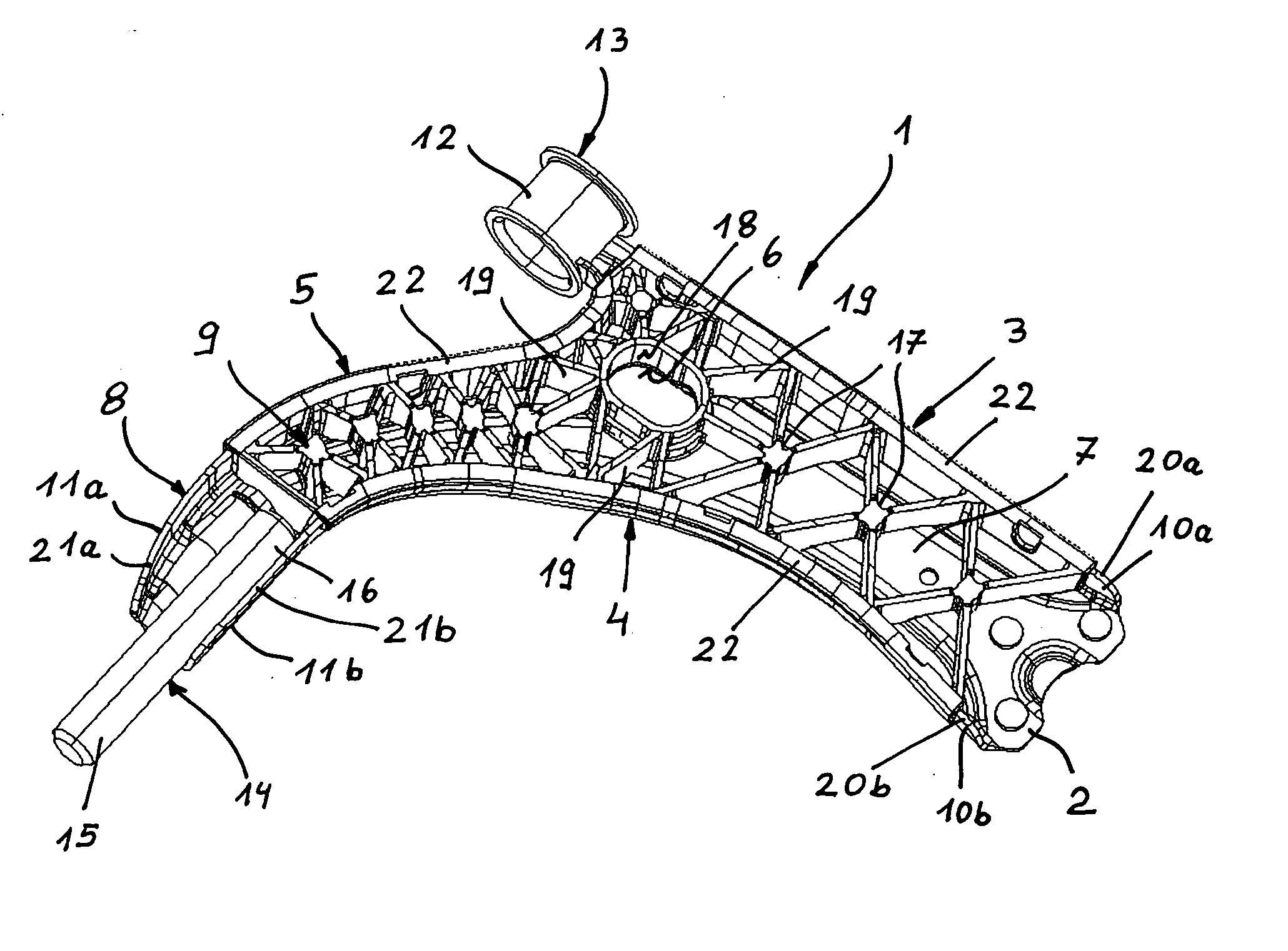 Control arm structure for wheel suspensions of motor vehicles, and method of making such a control arm structure