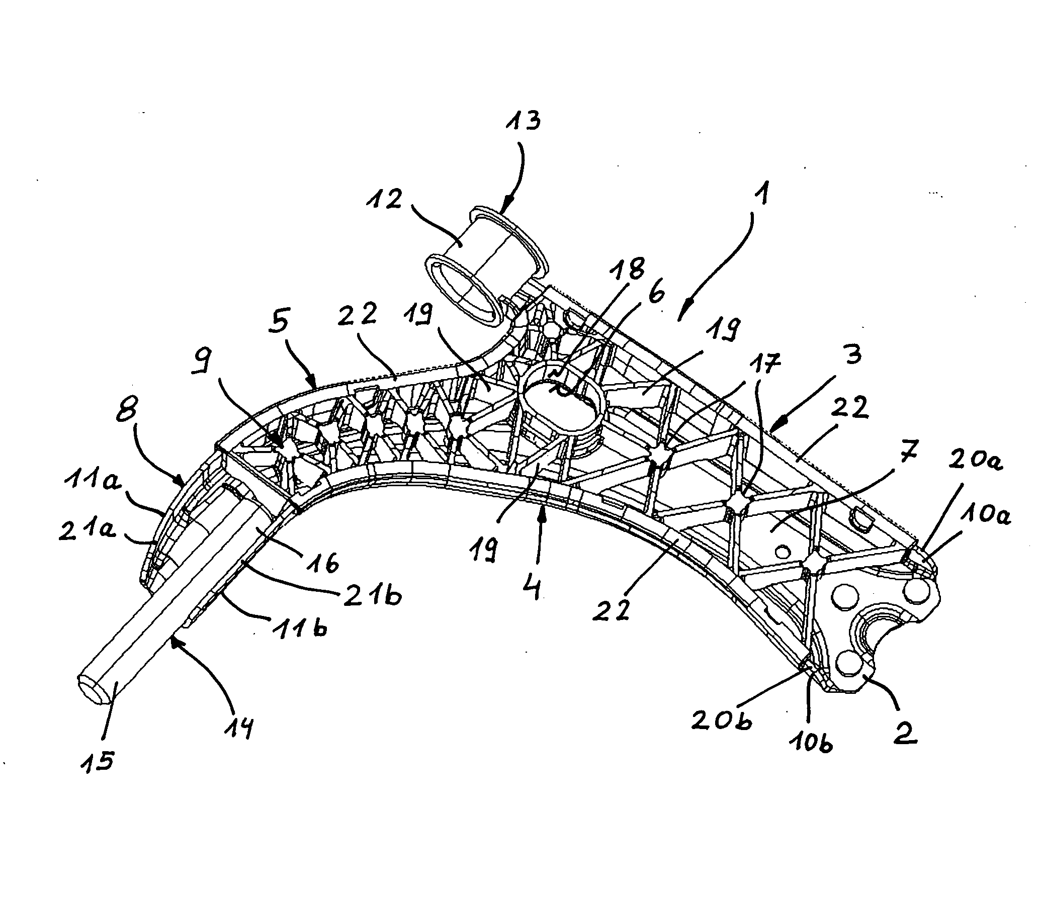 Control arm structure for wheel suspensions of motor vehicles, and method of making such a control arm structure