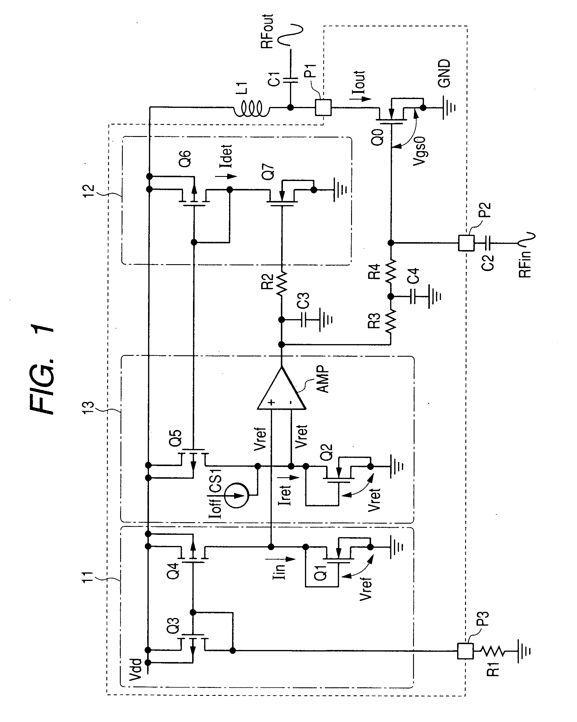 High frequency power amplifier circuit and electronic component for high frequency power amplifier