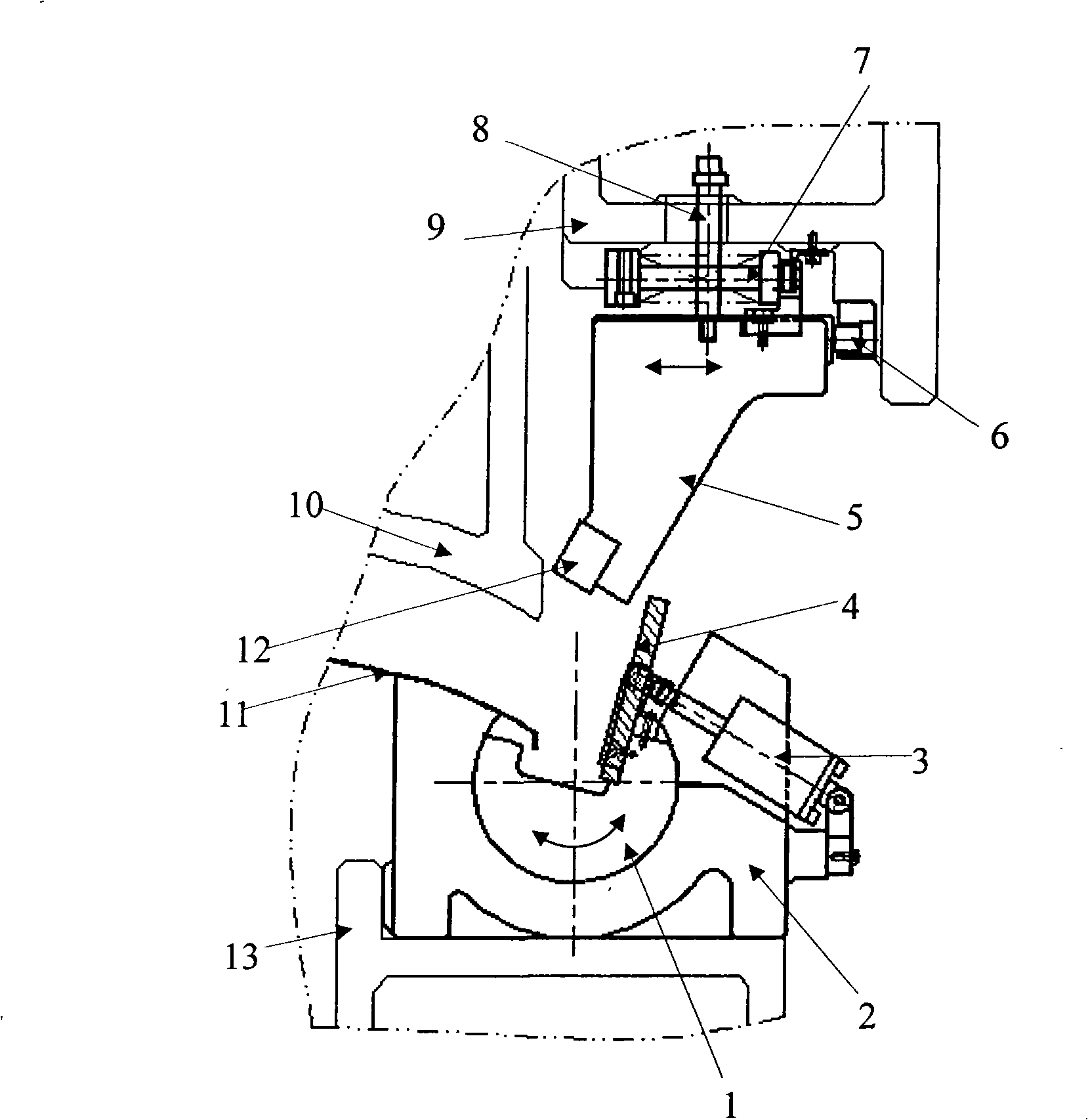 Mold for rotating flanging