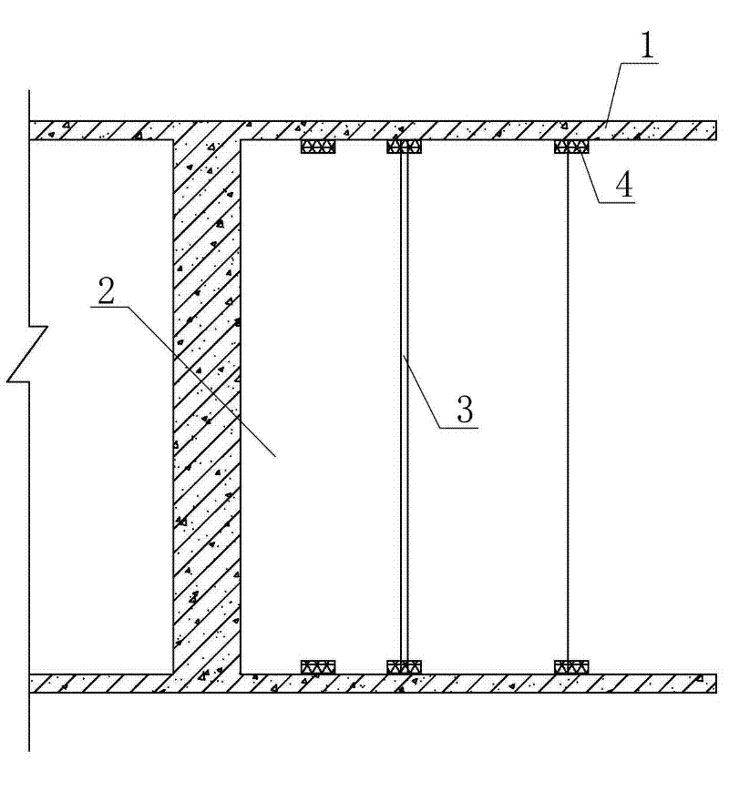 Outer partition wall built by adopting light concrete partition wall boards and construction method thereof