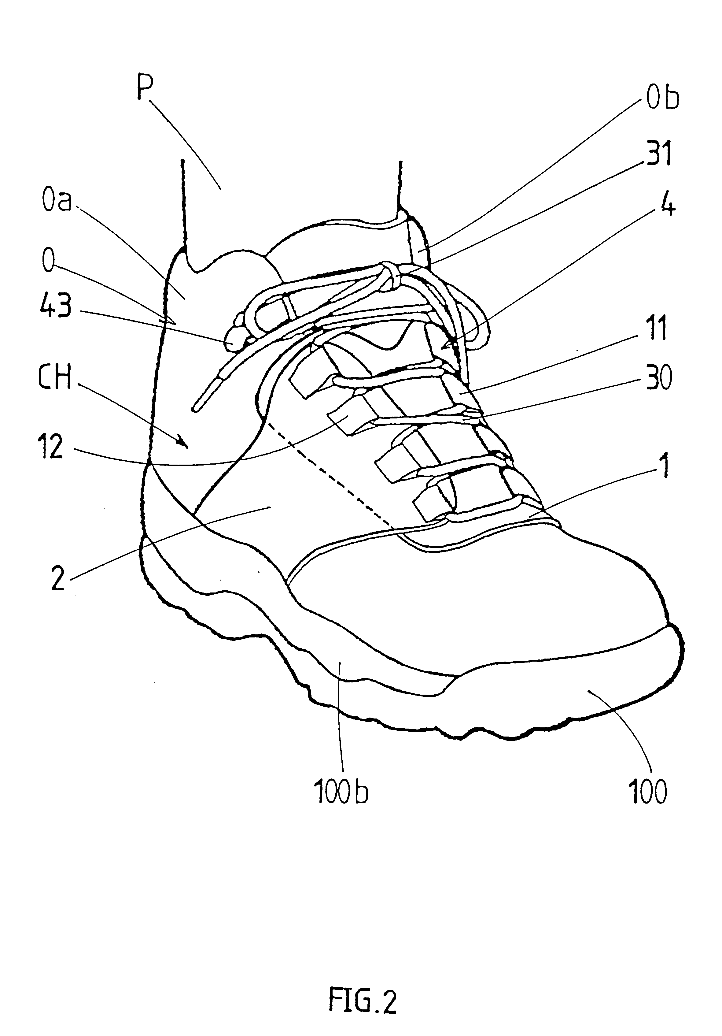 Tightening device for footwear, and an article of footwear incorporating such tightening device