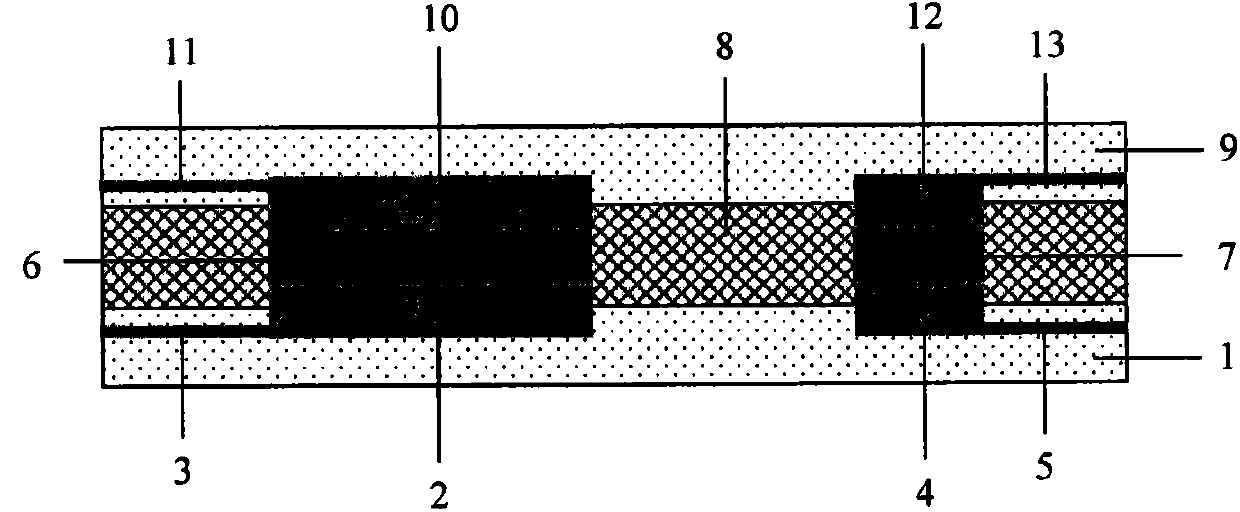 Differential type flexible piezoresistive device based on conductive polymer composite