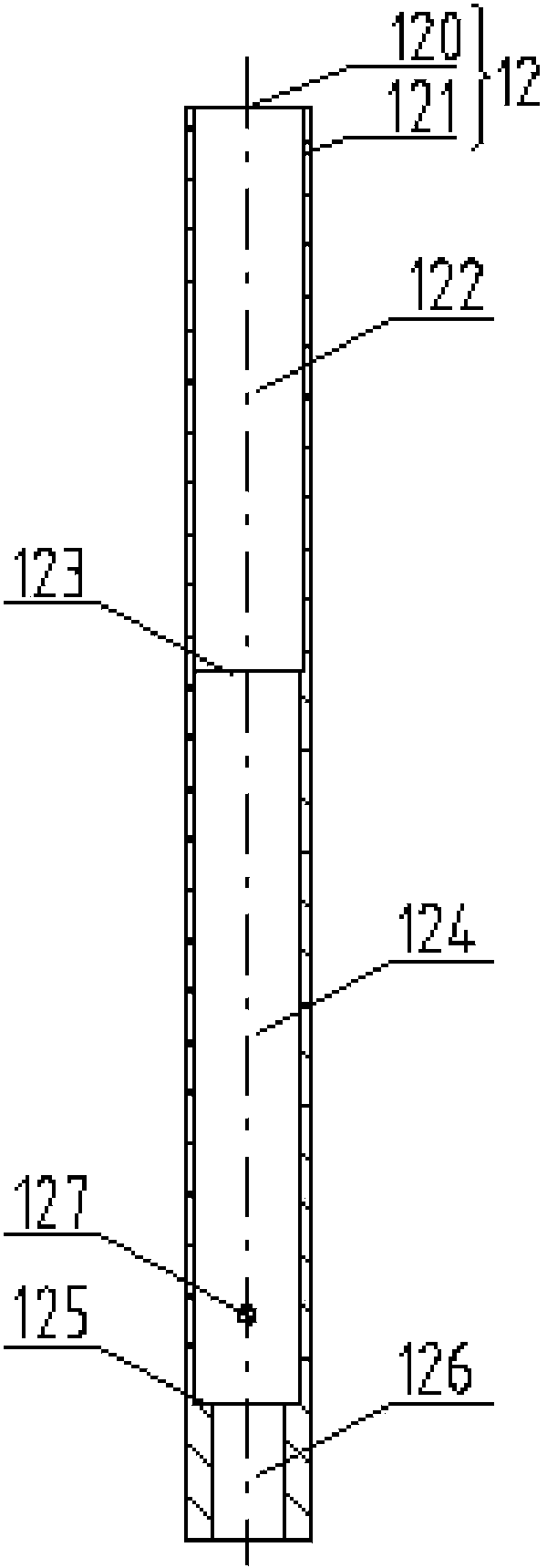 Radial drilling device for abrasive water jet flow