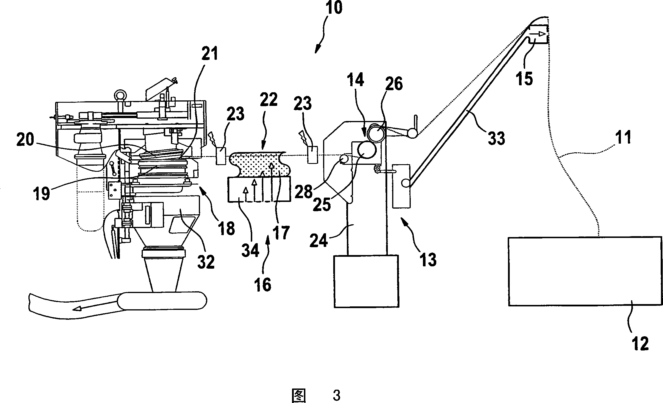 Device and method for processing filter material for cigarette filters or similar