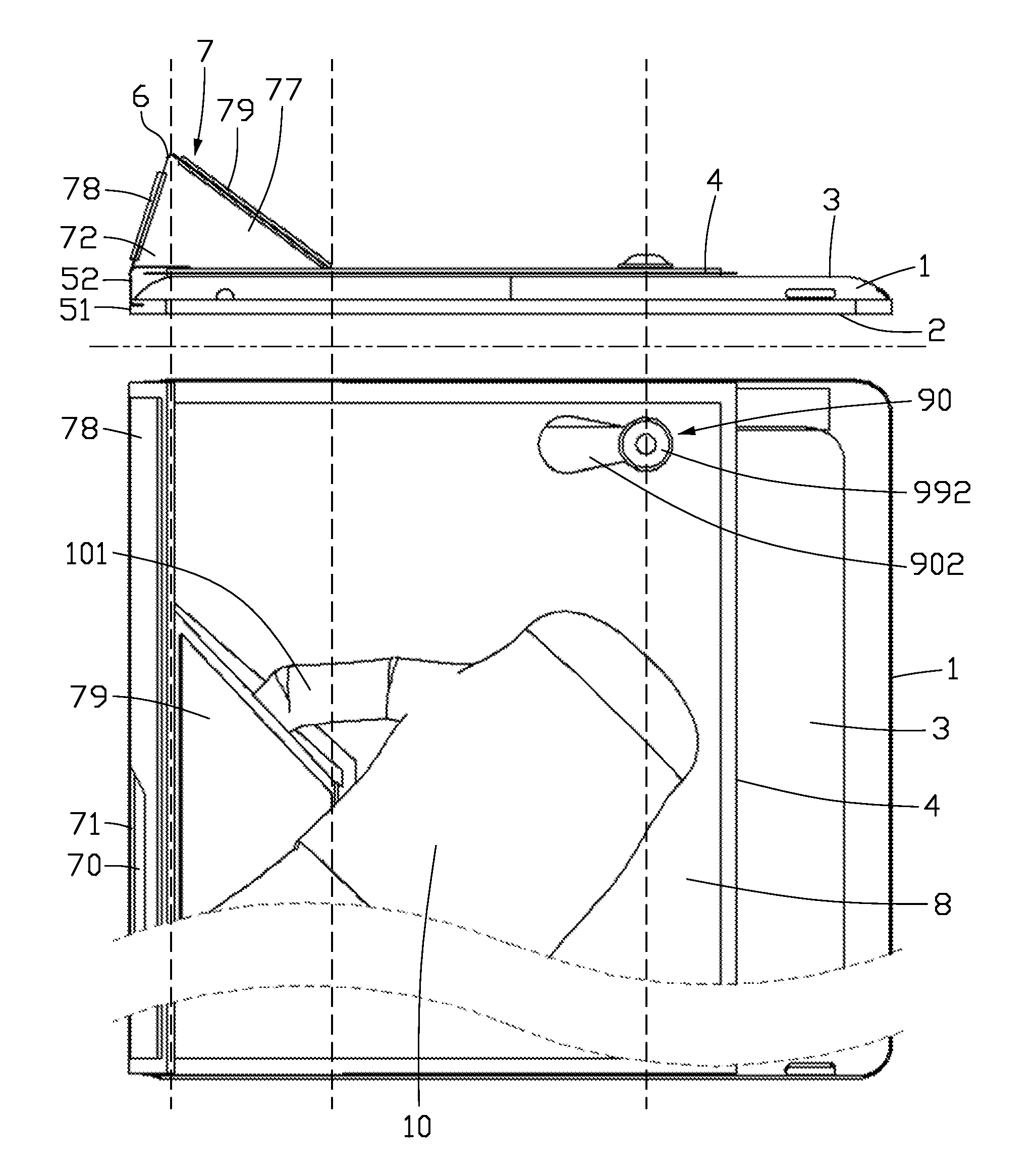 Cover with handle structure for facilitating hold a device and method of using the same