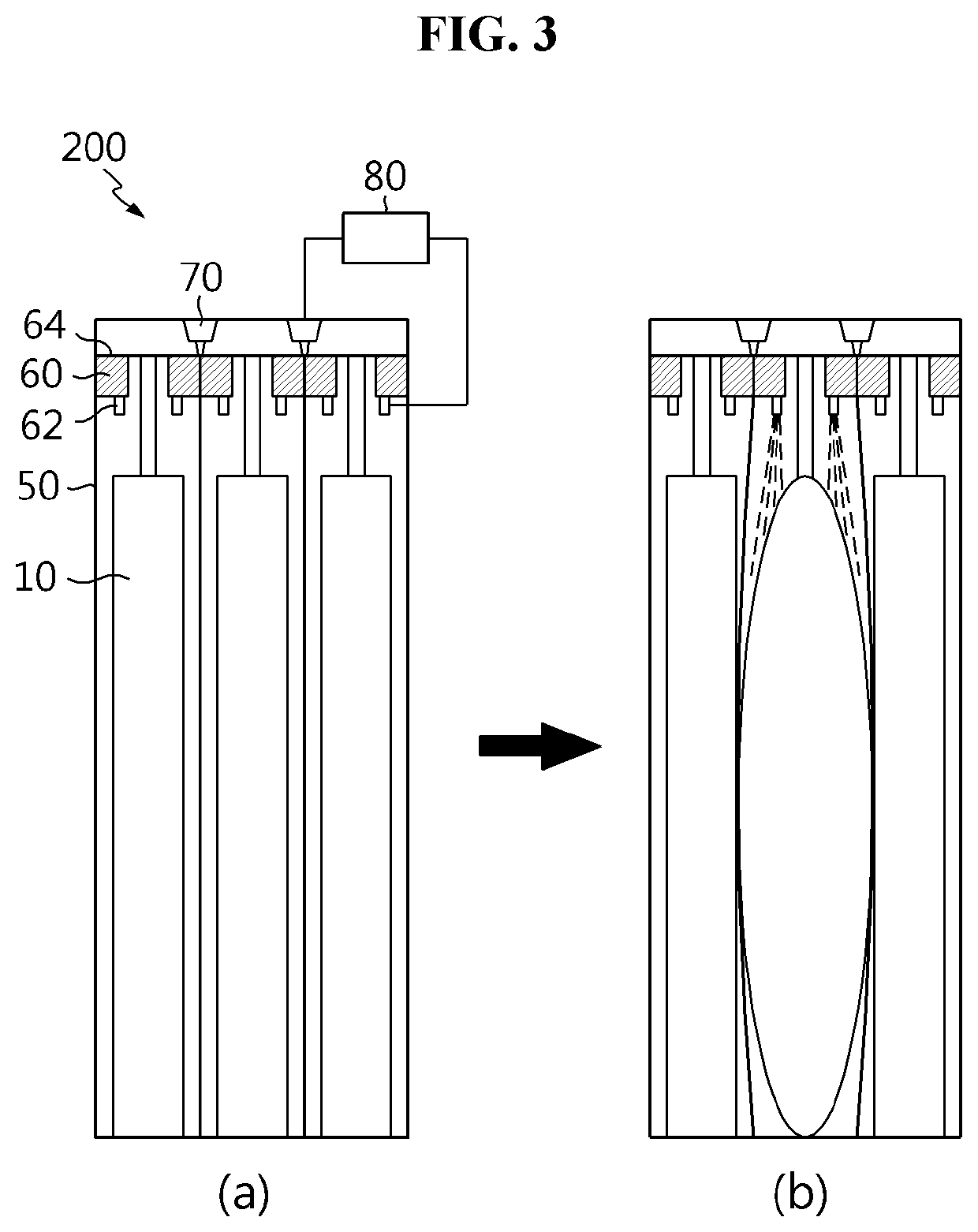 Battery pack comprising fire extinguishing device, and control method using same