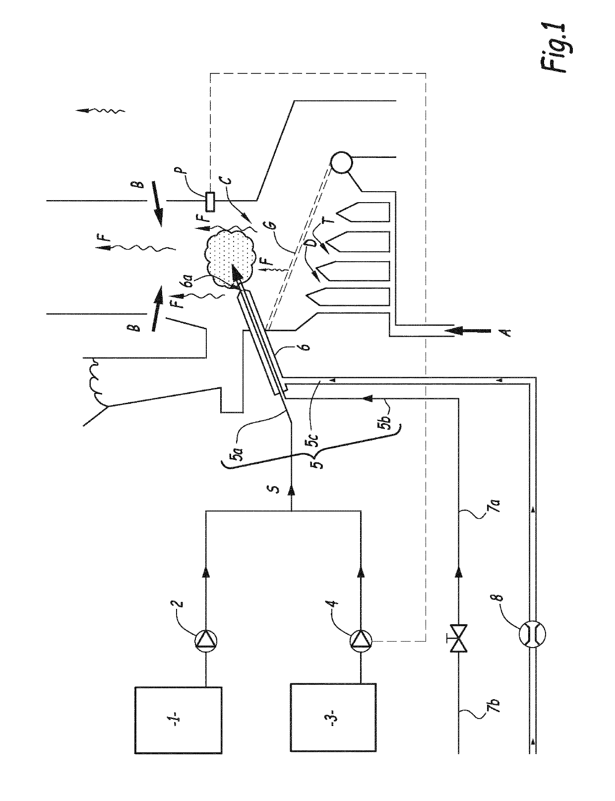 Boiler cleaning process, corresponding device and boiler