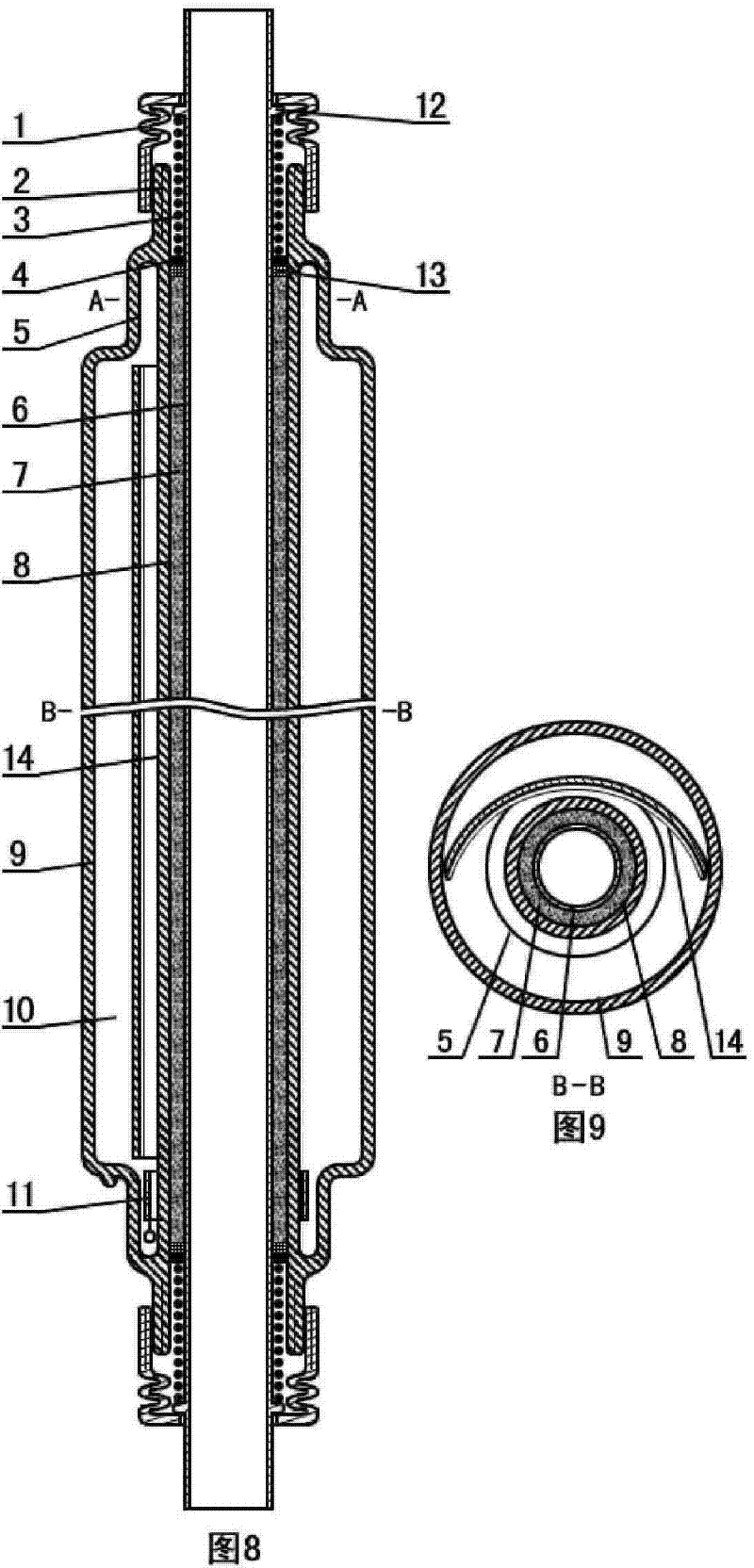 Pressure-bearing direct connection solar vacuum energy converting pipe with medium light-heat conversion transmission glass composite pipe