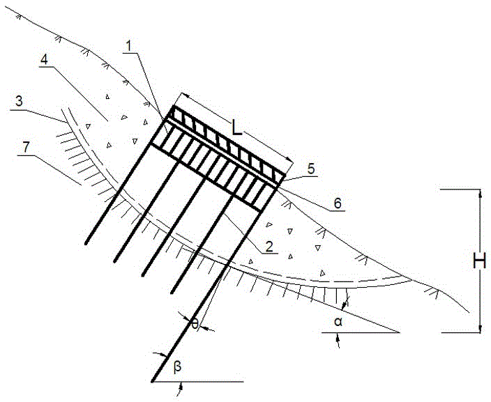 Soil landslide raft-type lattice-bolt-anchor composite anti-skid structure and method