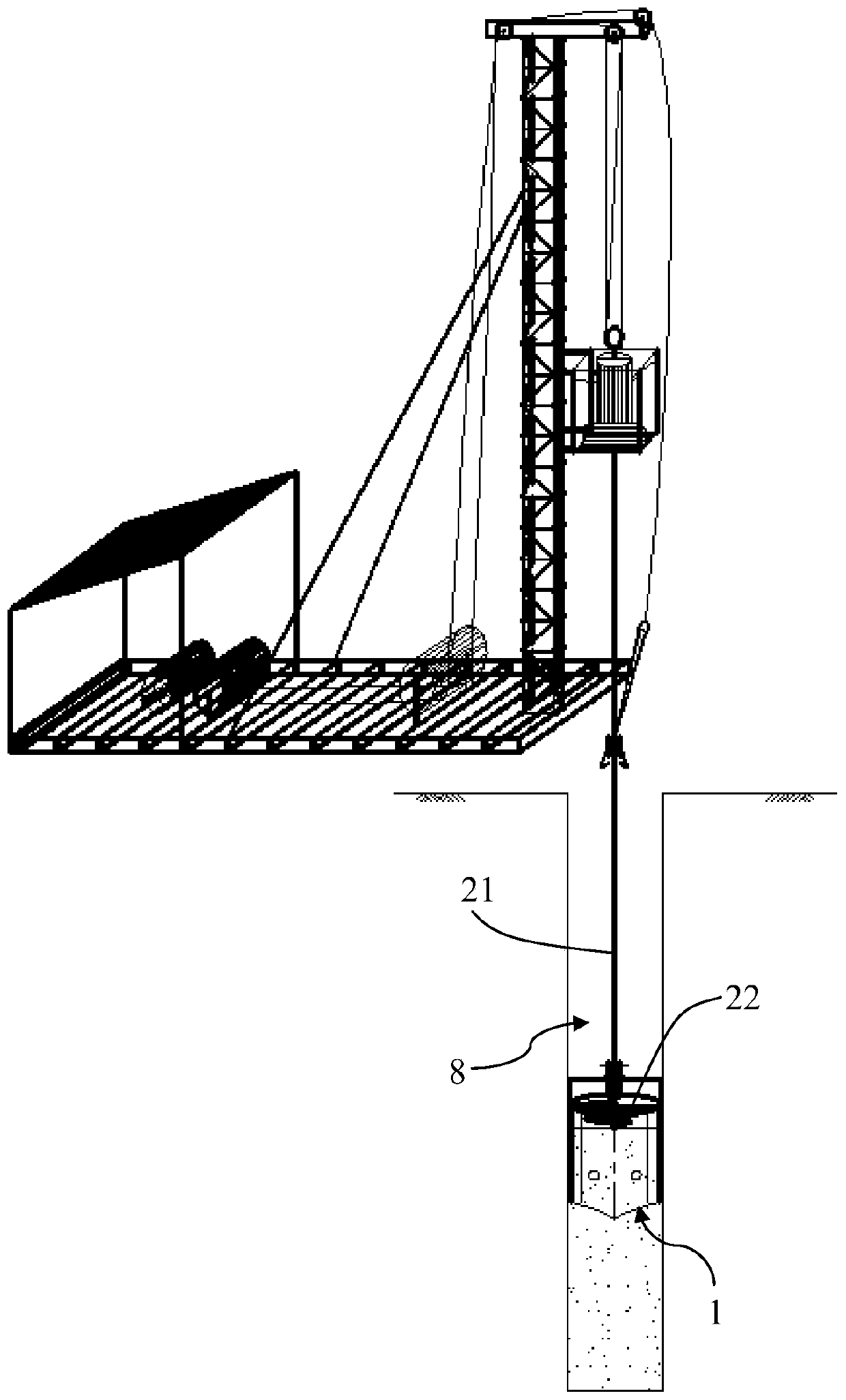 Hole forming device and construction method of bored pile in soft ground