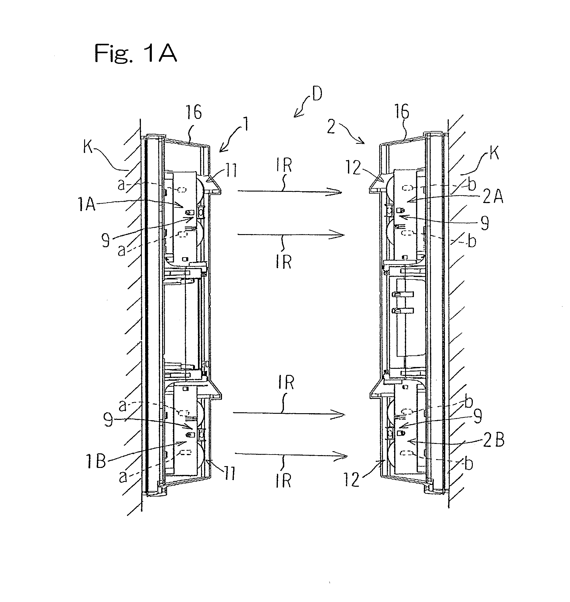 Automatic angle adjustment unit for use in object detection device