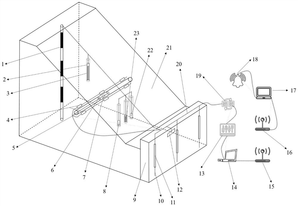 Monitoring device and monitoring method for pipeline landslide-anti-slide pile structure combination