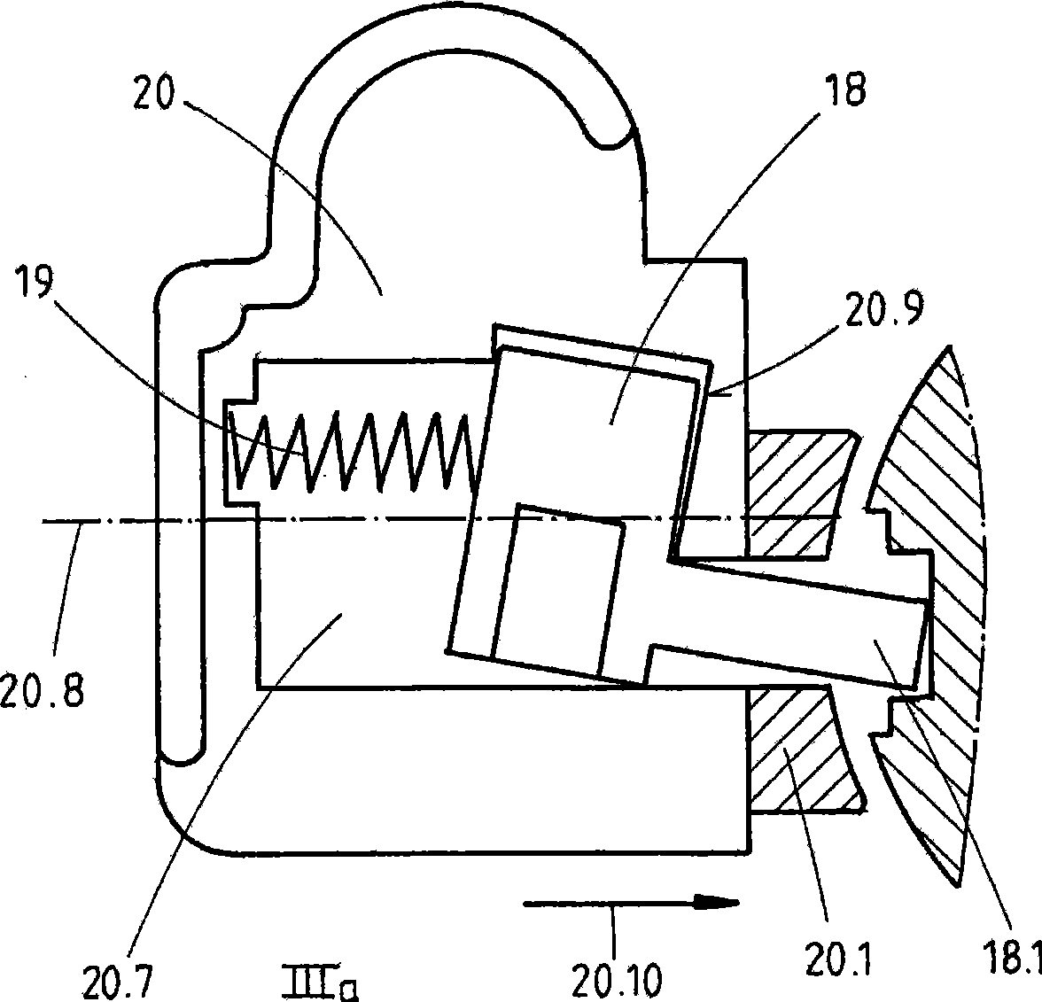 Locking device with a blocking element