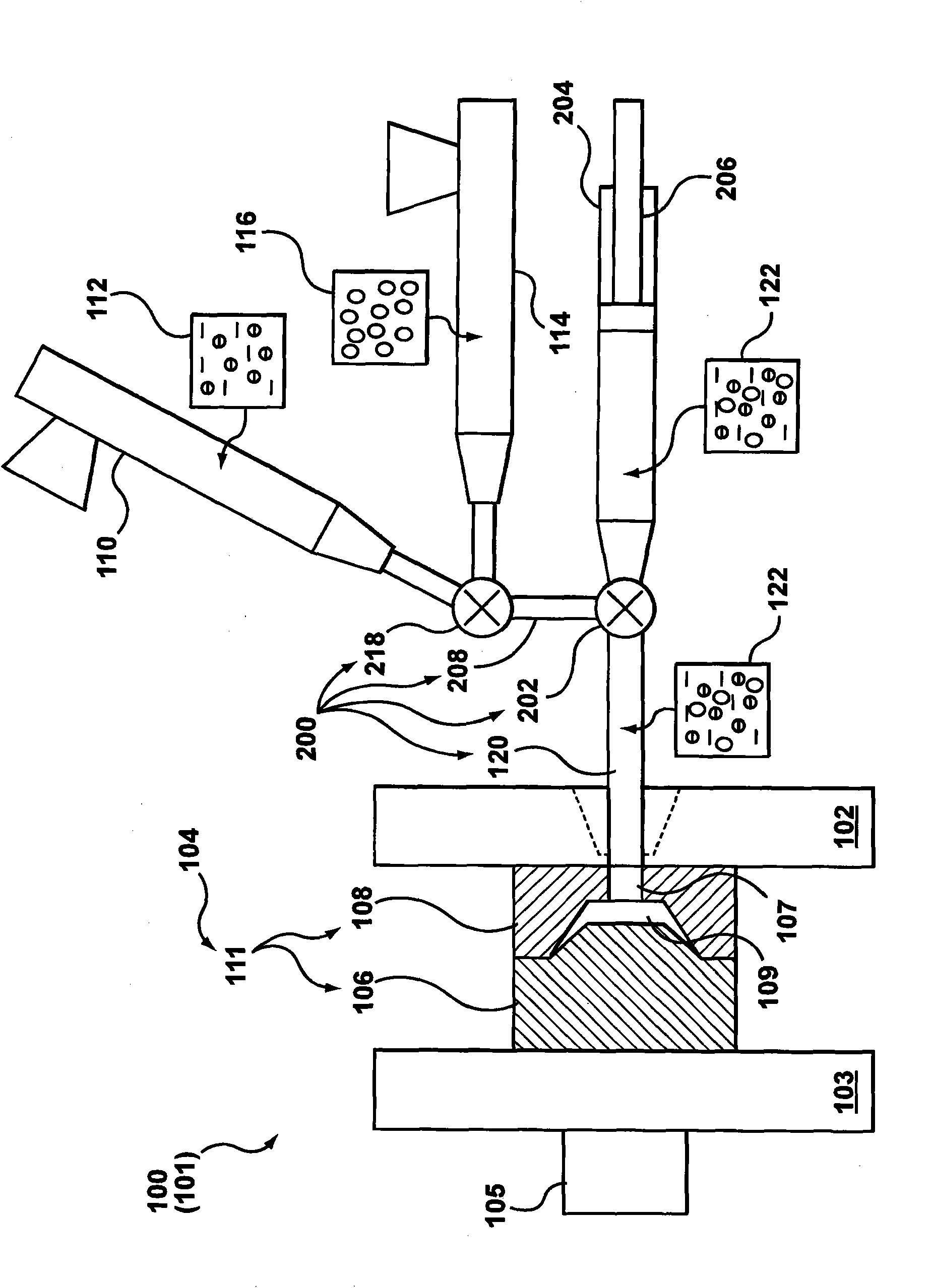 Metal injection-molding-system and process for making foamed alloy