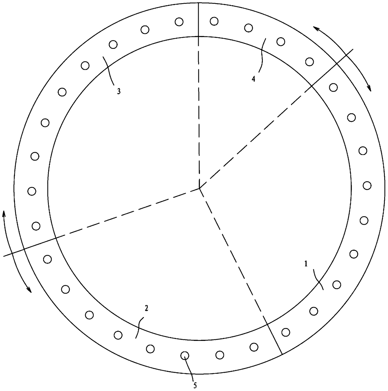 Construction method and self-compacting concrete used for ultra-large ring structure with variable cross-section