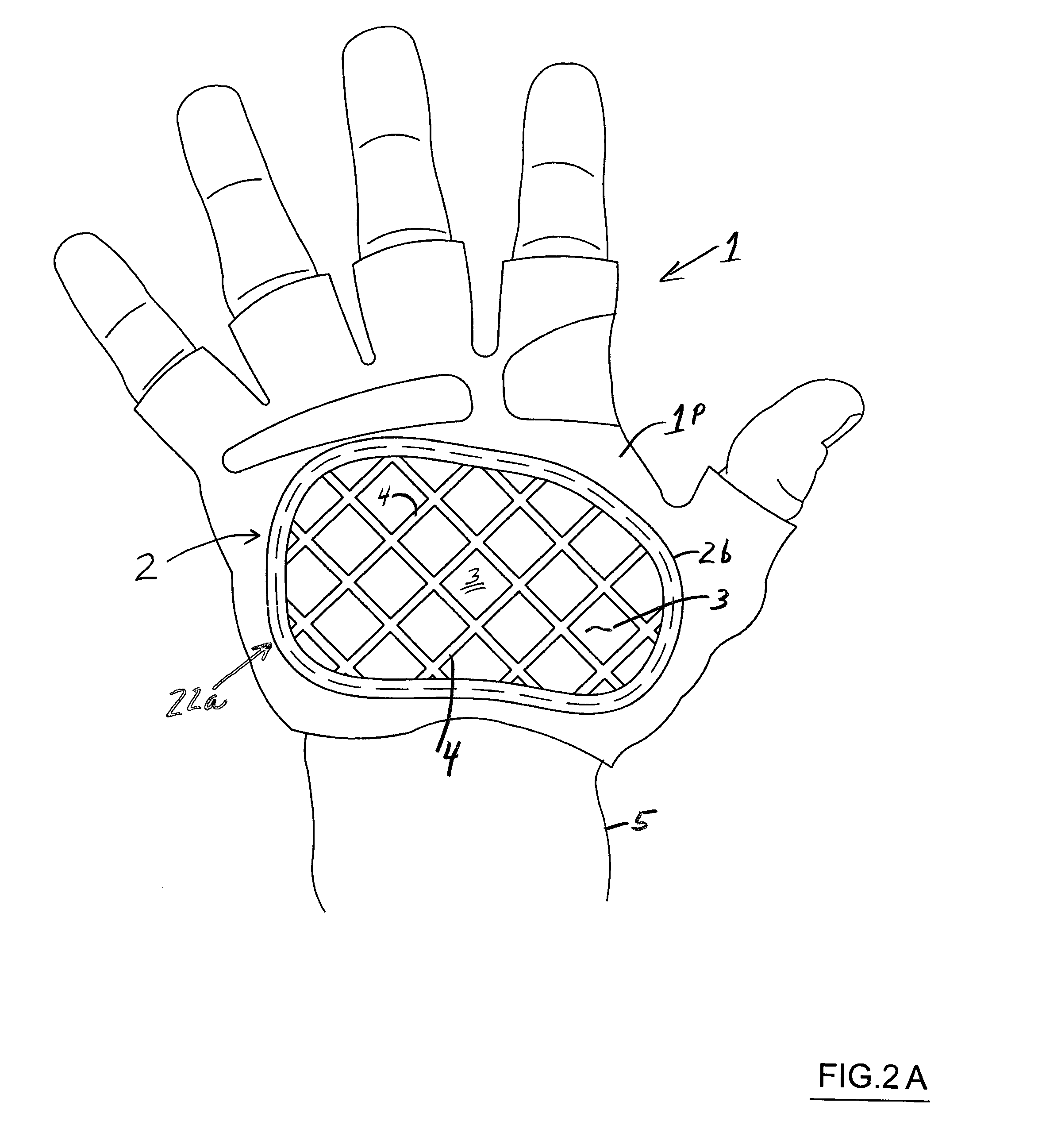 Cycling glove support area