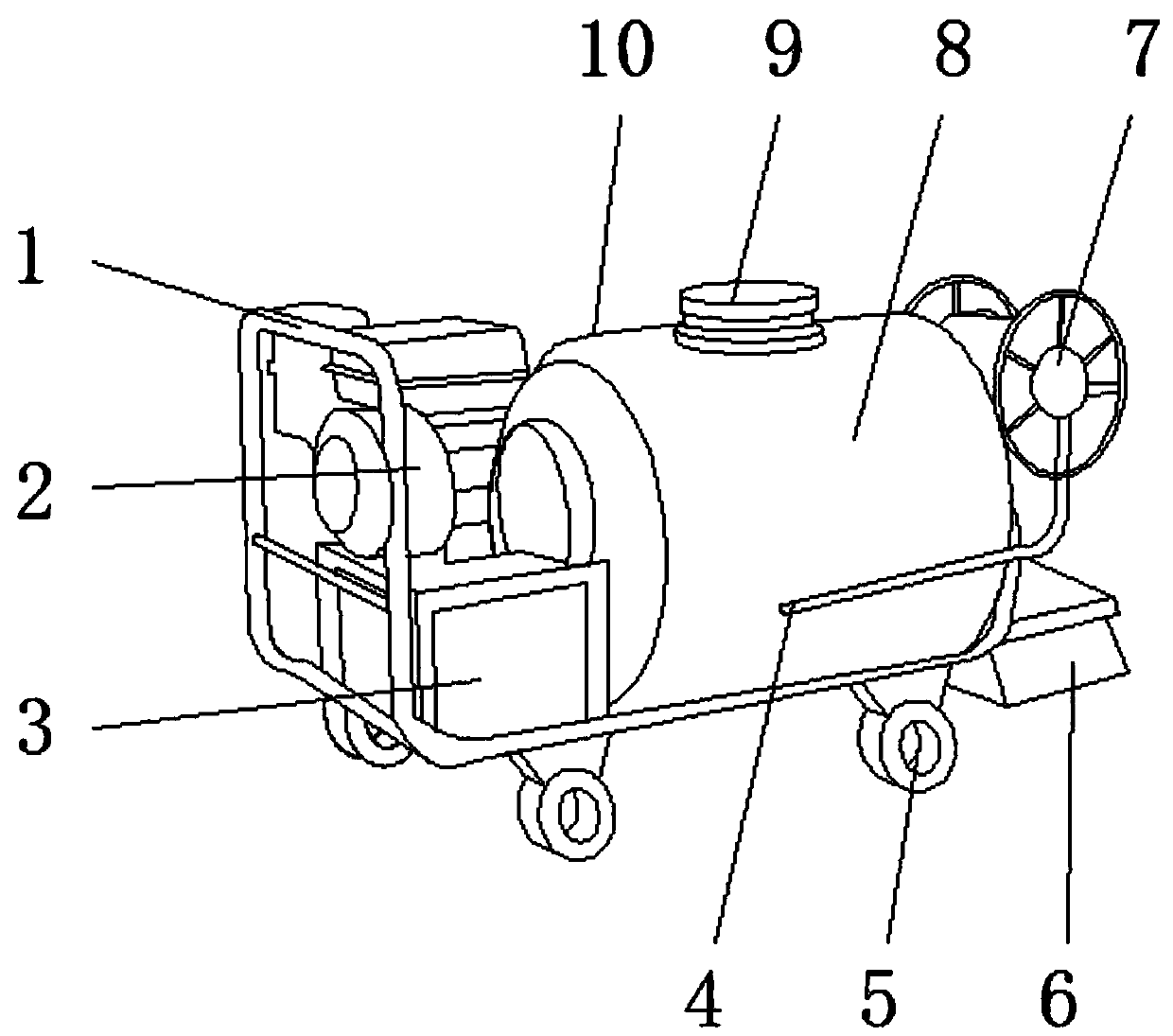 Pesticide spraying device for tea leave planting