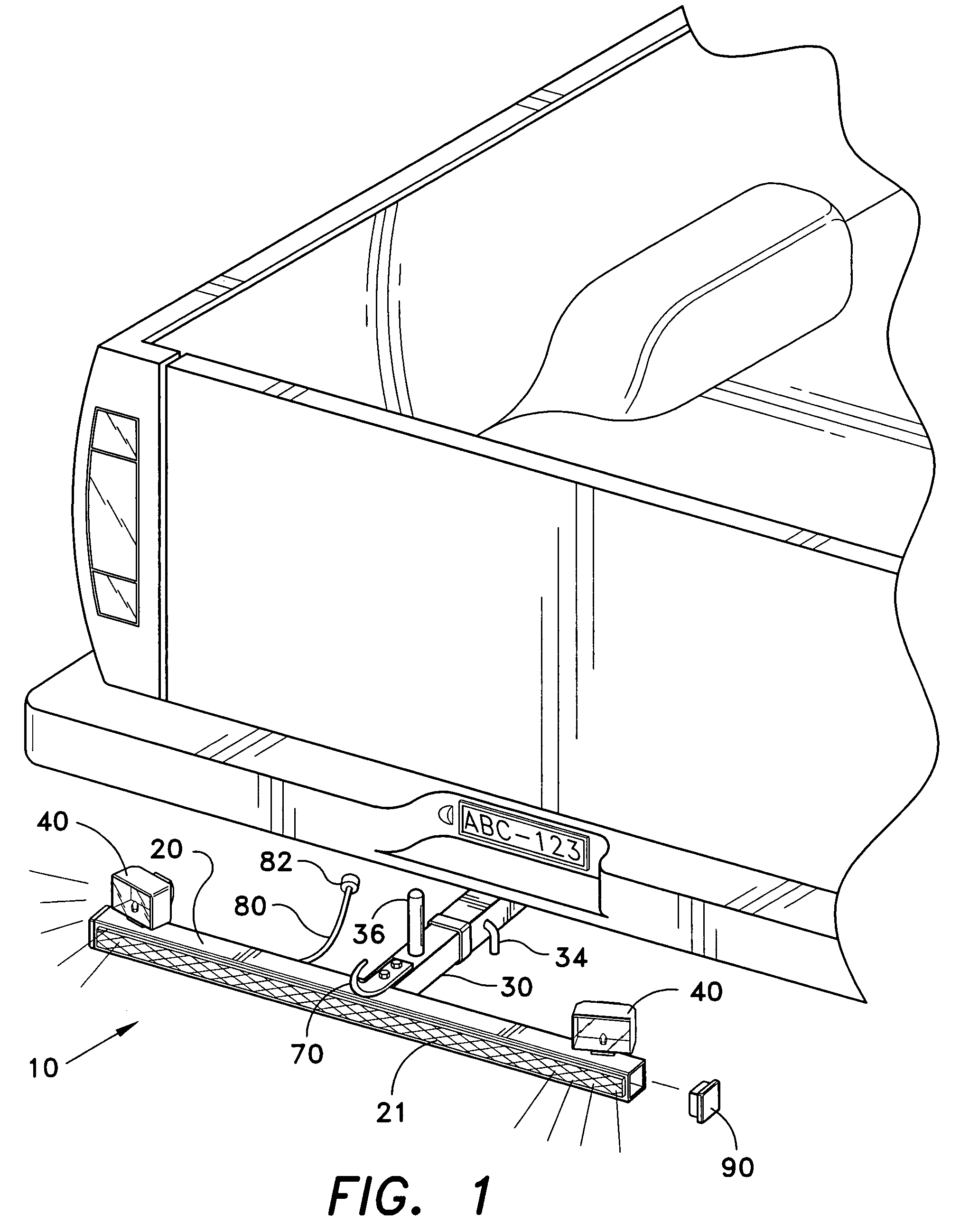 Lighting and safety unit for trailer hitch