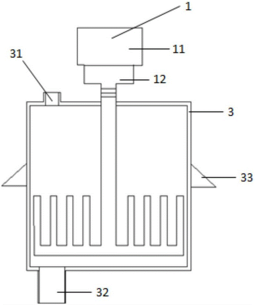 Scraping wall type dry powder mixing device