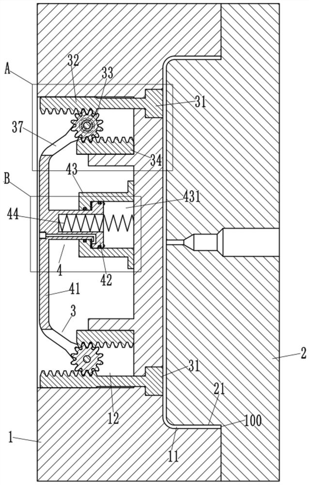 Synchronous ejector pin mechanism of injection mold