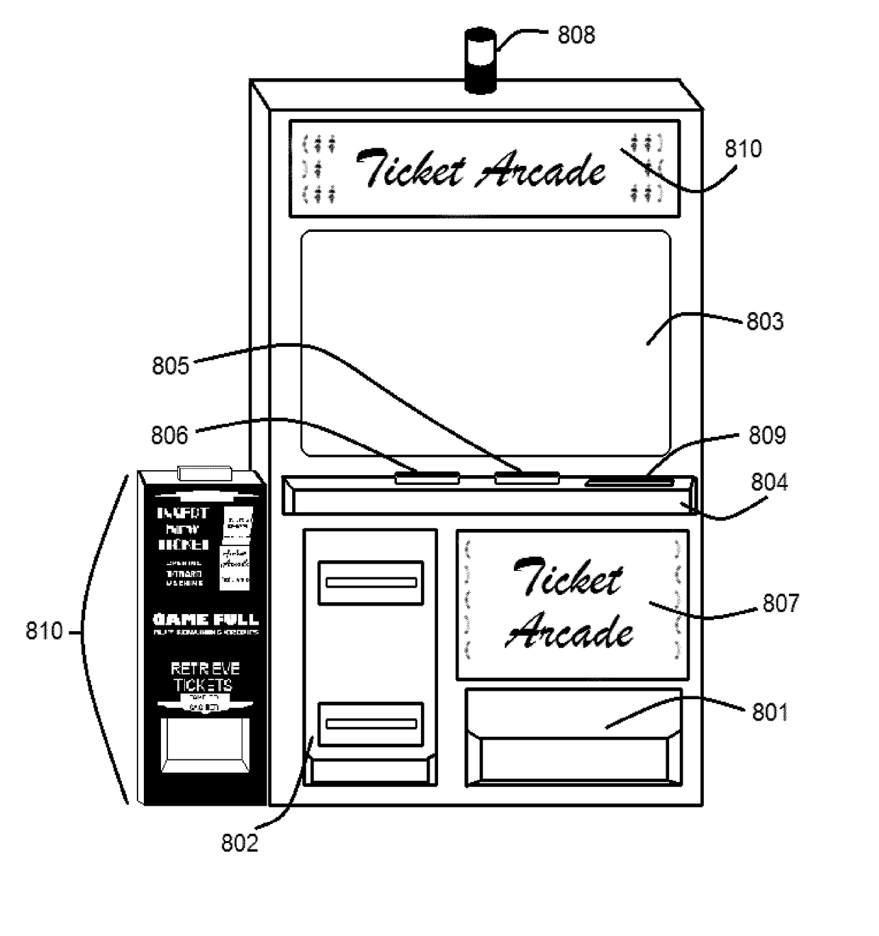 Pull tab ticket handler and revealer with computer generated display