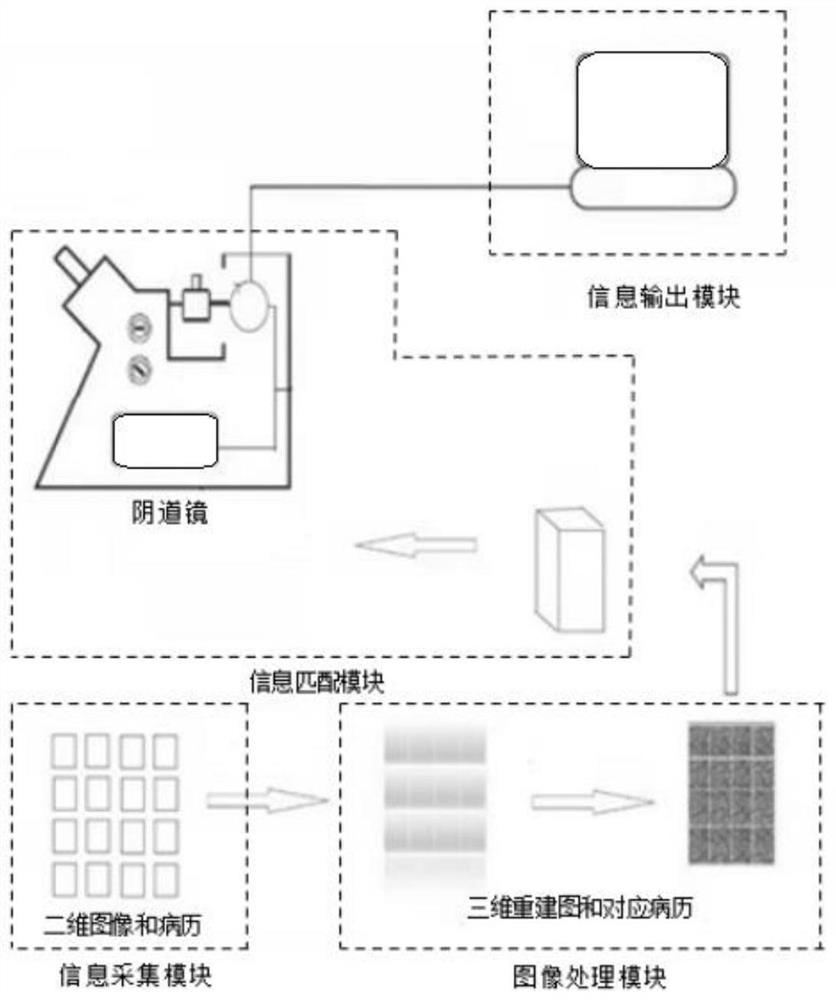 Medical picture fusion imaging colposcopy training system and picture reconstruction method