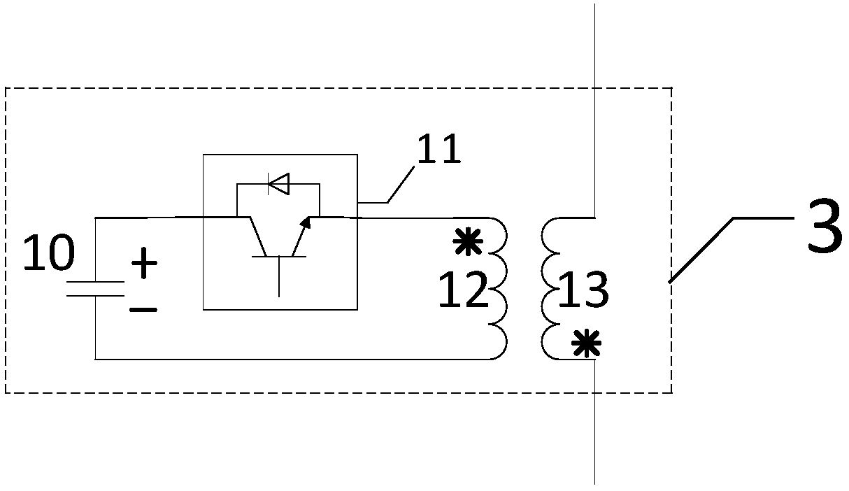 Direct-current inter-electrode breaking device and control method