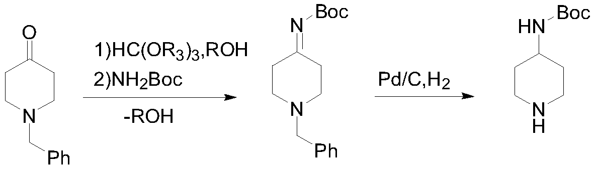 A kind of method for preparing 4-boc-aminopiperidine