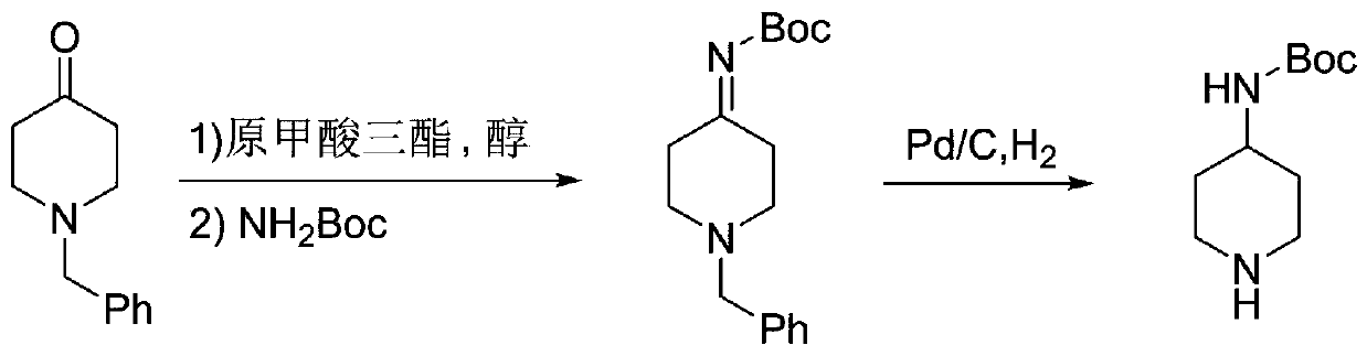A kind of method for preparing 4-boc-aminopiperidine