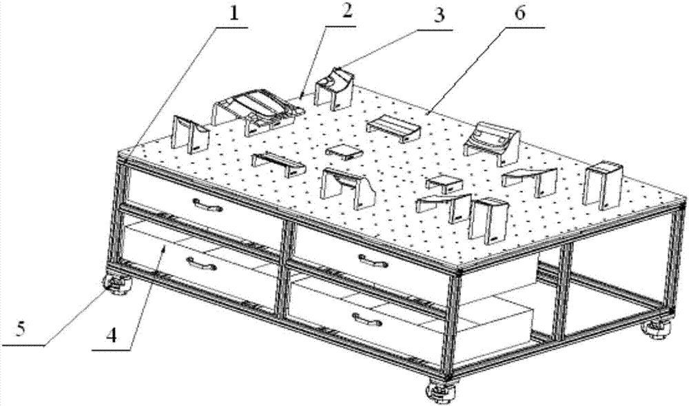 Automobile acoustic part roof shared cooling jig