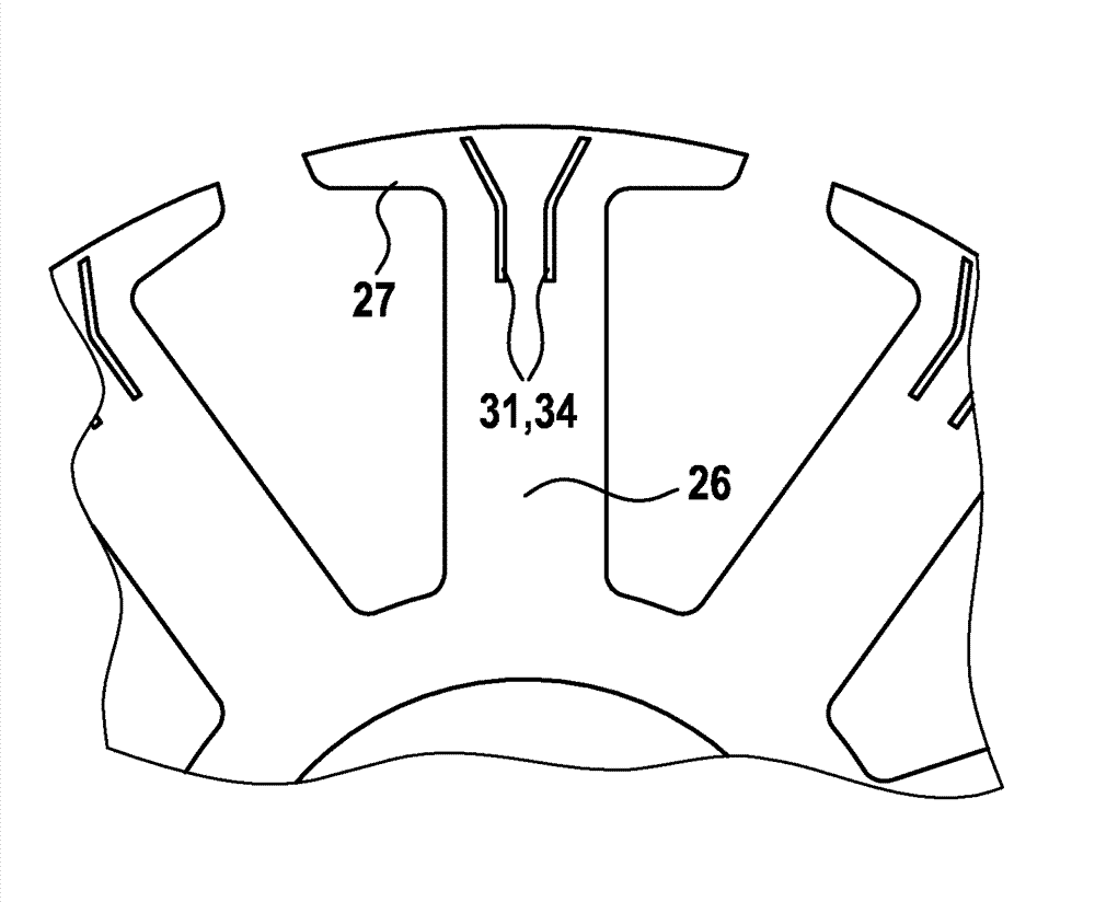 Winding tooth and component for an electrical machine for reducing eddy currents