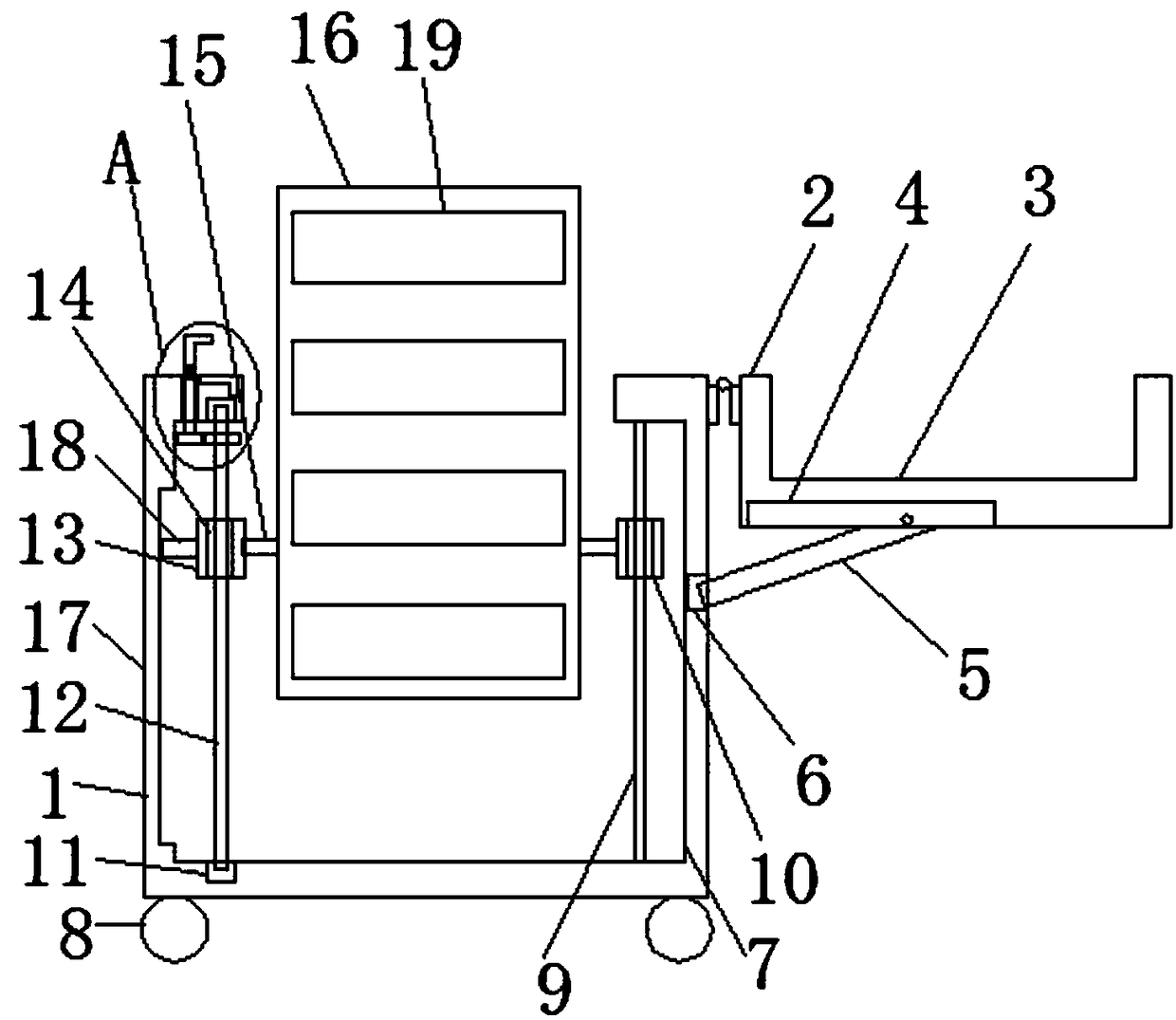 Mobile storage device for medical apparatus and instruments