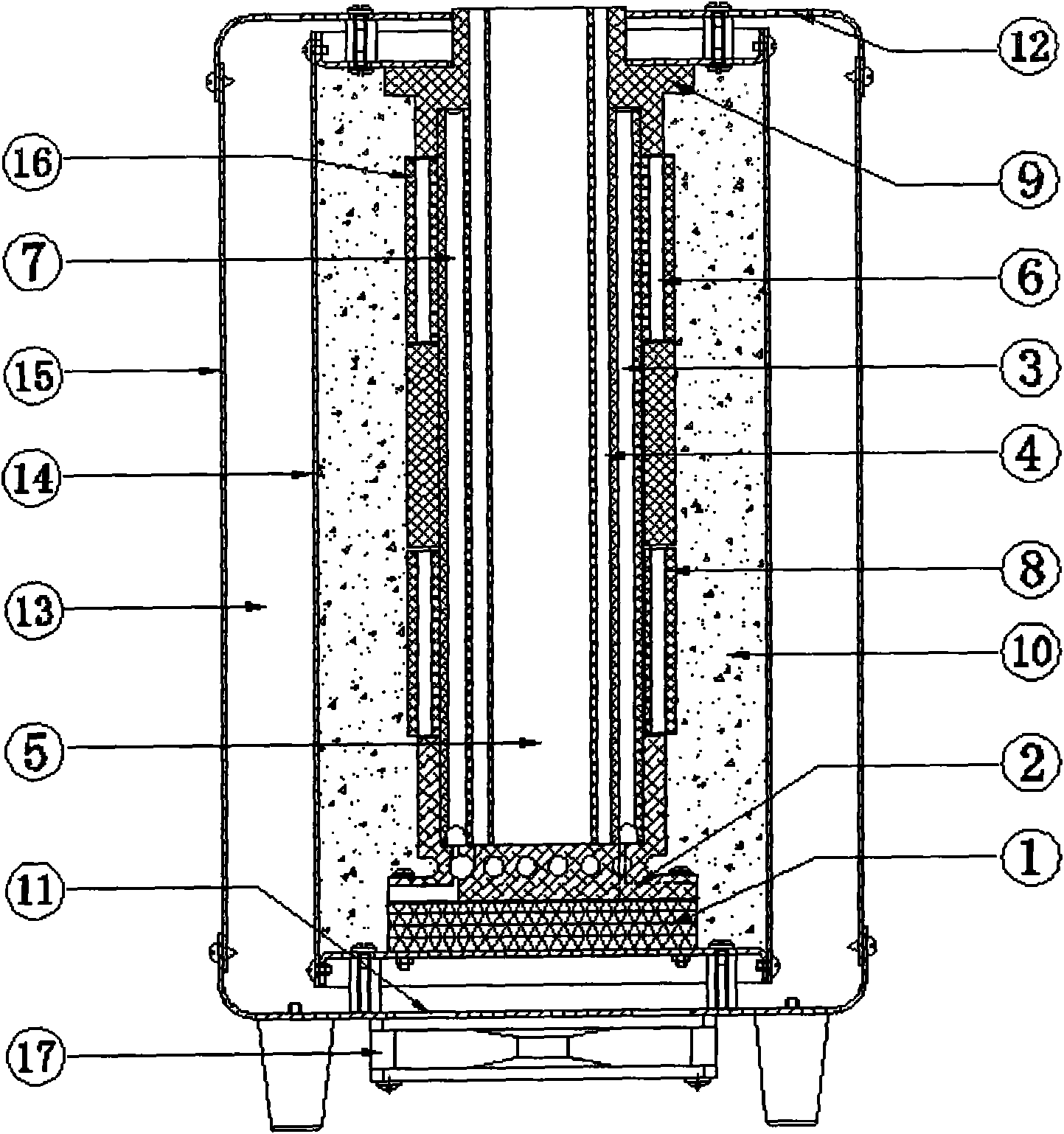 Novel vertical type thermocouple detecting furnace