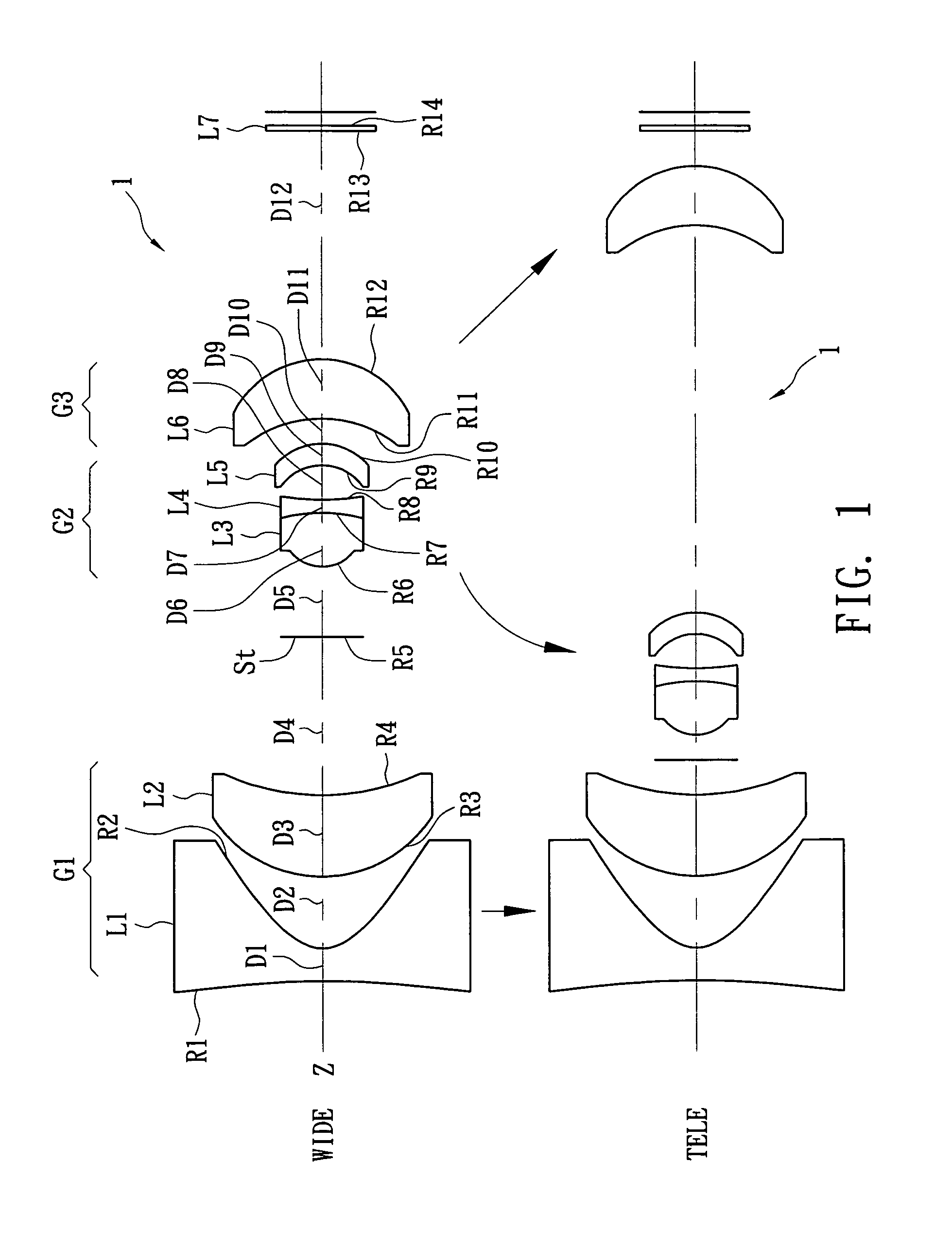Compact zoom lens with three lens groups and design method thereof