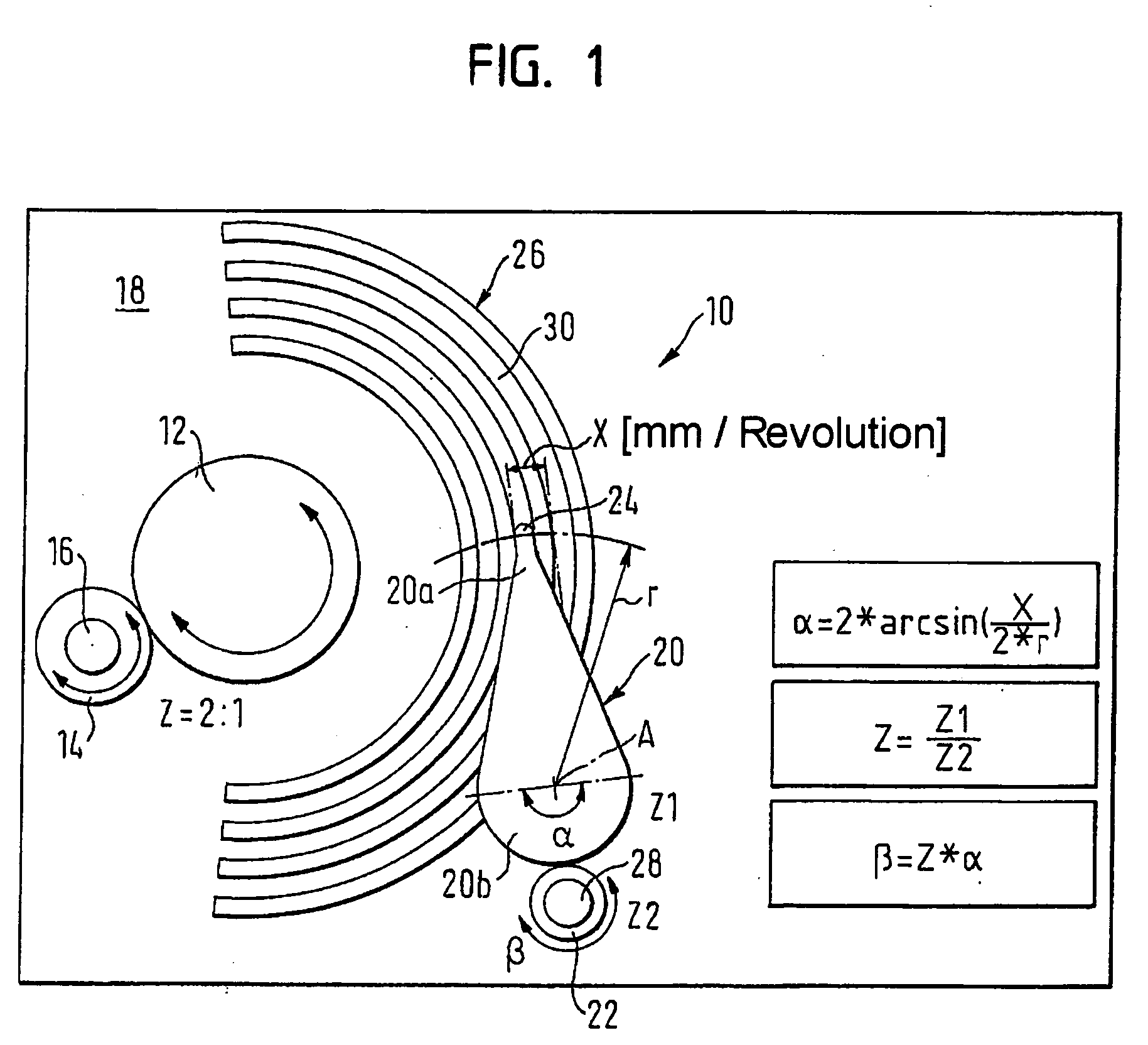 Device for determining an absolute angle of rotation