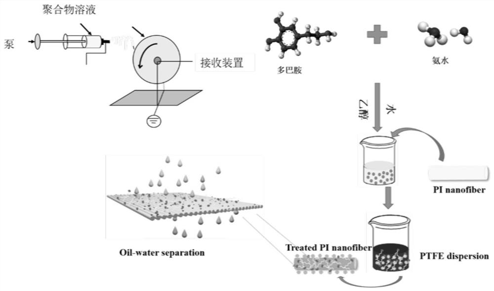 Preparation method and oil-water separation membrane of high-strength and high-flux oil-water separation membrane