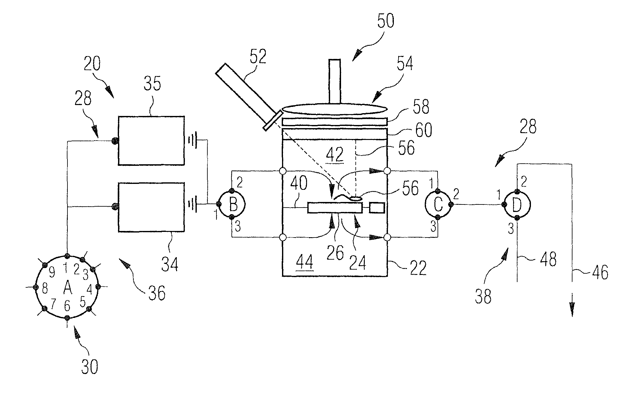 Detection device for detecting biological microparticles such as bacteria, viruses, spores, pollen or biological toxins, and detection method