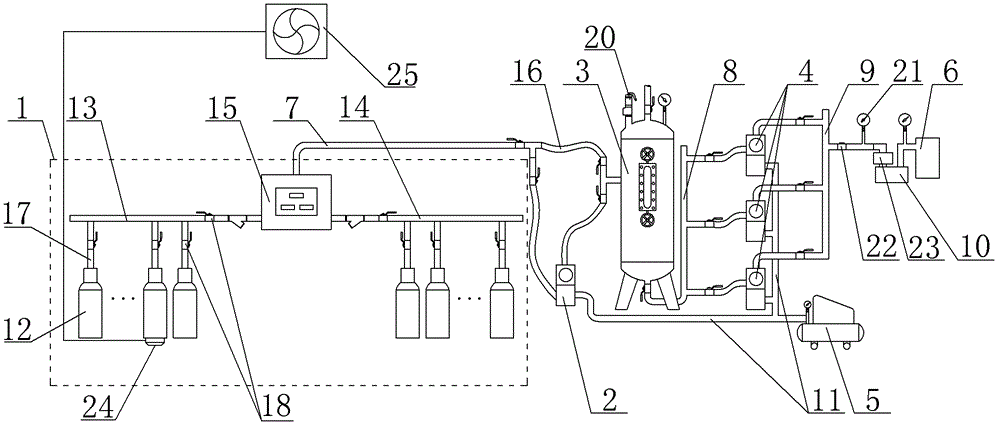 Butane-pushing method and system in pearl wool production