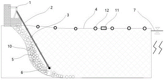 Support rod type purse seine aquaculture engineering shore connecting technique