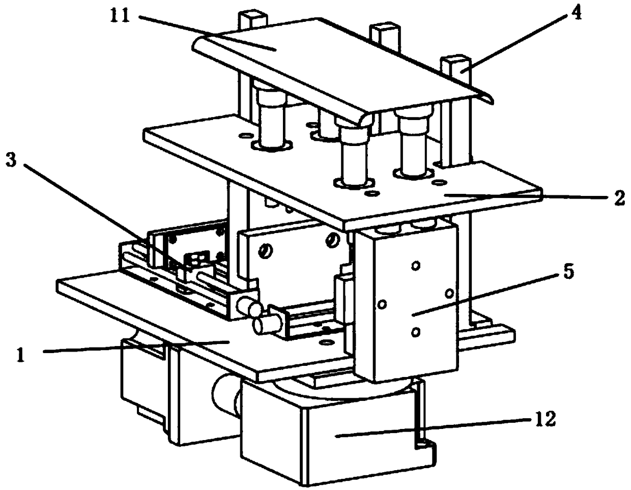 Universal clamp for visual inspection of curved glass and detection method