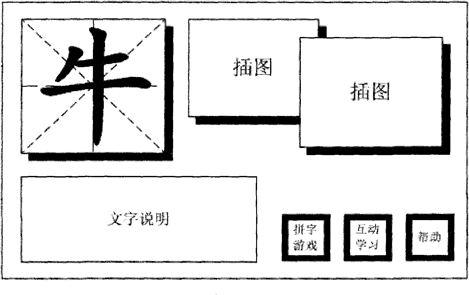Method for learning Chinese by combining reality enhancing technique and plane reading material